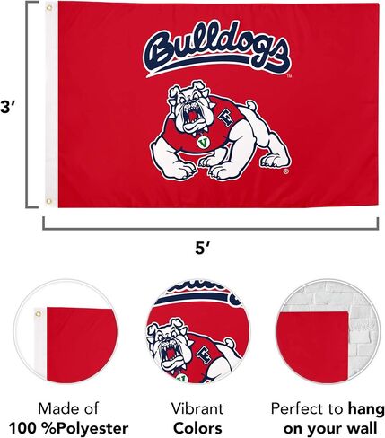 Desert Cactus Fresno State Flag California State University Bulldogs Banners 100% Polyester Indoor Outdoor 3x5 feet Flags (Style 1) in Saudi Arabia