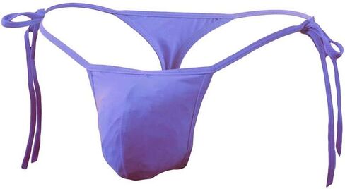 AGJGFM Mens Sexy ice Silk Bikini Tie Side G String T Back Thongs Briefs Adjustable Underwears in Saudi Arabia