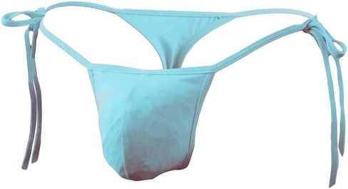 AGJGFM Mens Sexy ice Silk Bikini Tie Side G String T Back Thongs Briefs Adjustable Underwears in Saudi Arabia