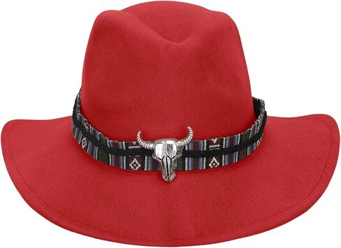 Mens Felt Western Cowboy Hat Women Floppy Wide Brim Sun Bucket Hat Retro Cowgirl Panama Fedoras Packable UPF50 Beach Cap in Saudi Arabia