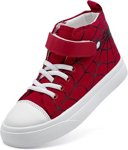 Toddler Boys Girls Shoes Kids High Top Canvas Sneakers Hook and Loops Lightweight Cartoon Casual Sneakers Walking Shoes in Kuwait