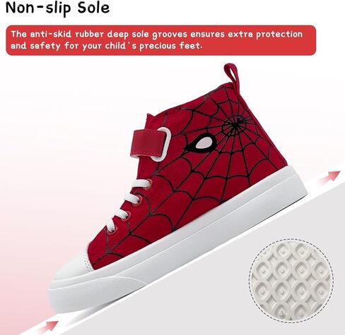 Toddler Boys Girls Shoes Kids High Top Canvas Sneakers Hook and Loops Lightweight Cartoon Casual Sneakers Walking Shoes in Kuwait