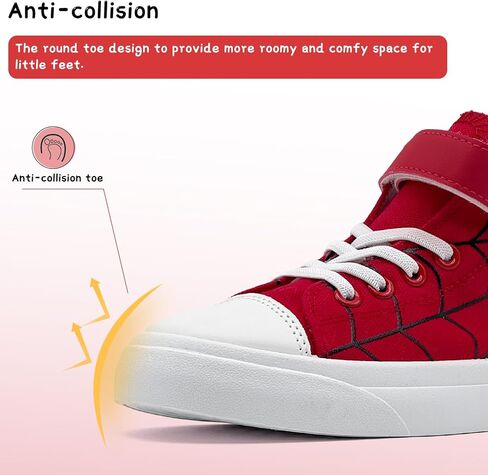 Toddler Boys Girls Shoes Kids High Top Canvas Sneakers Hook and Loops Lightweight Cartoon Casual Sneakers Walking Shoes in Kuwait
