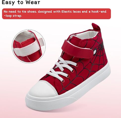 Toddler Boys Girls Shoes Kids High Top Canvas Sneakers Hook and Loops Lightweight Cartoon Casual Sneakers Walking Shoes in Kuwait