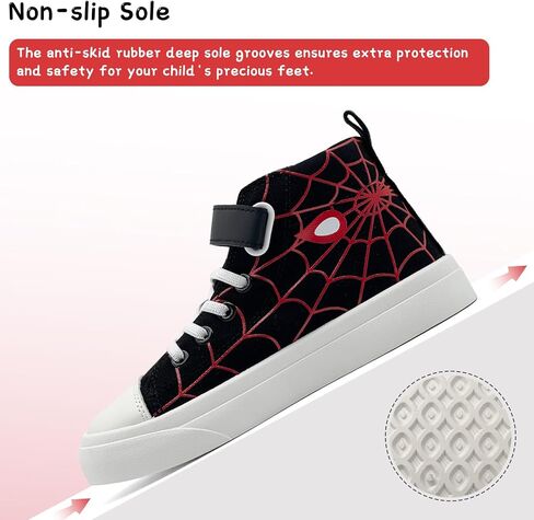 Toddler Boys Girls Shoes Kids High Top Canvas Sneakers Hook and Loops Lightweight Cartoon Casual Sneakers Walking Shoes in Kuwait