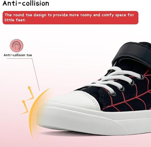 Toddler Boys Girls Shoes Kids High Top Canvas Sneakers Hook and Loops Lightweight Cartoon Casual Sneakers Walking Shoes in Kuwait