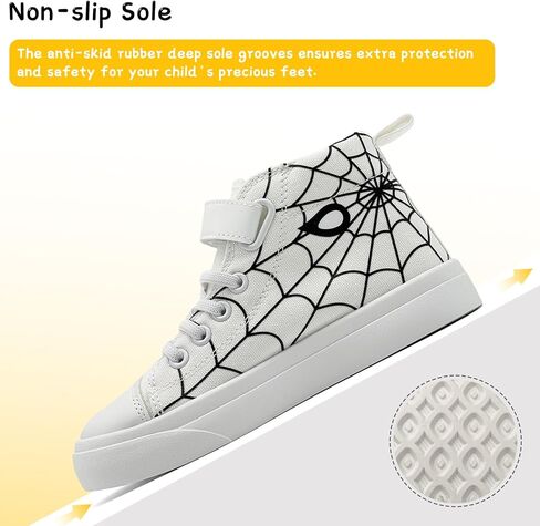 Toddler Boys Girls Shoes Kids High Top Canvas Sneakers Hook and Loops Lightweight Cartoon Casual Sneakers Walking Shoes in Kuwait