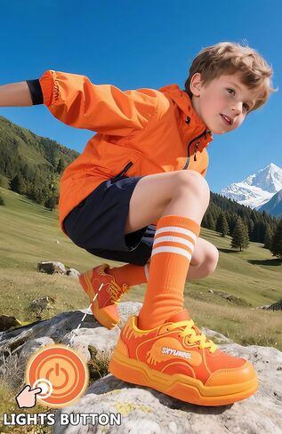 Skywheel Kids Sneakers for Boys Gilrs تضيء أحذية التنس 11 إلى Big Kids Size 3 Skate Shoes Lace Up Athletic Running Walking Sneakers in Kuwait