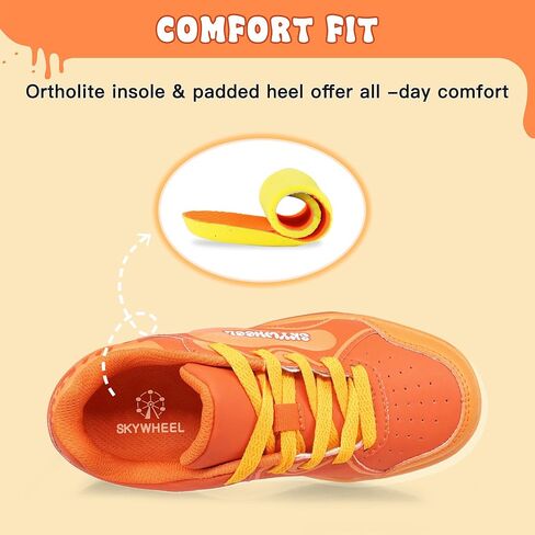 Skywheel Kids Sneakers for Boys Gilrs تضيء أحذية التنس 11 إلى Big Kids Size 3 Skate Shoes Lace Up Athletic Running Walking Sneakers in Kuwait