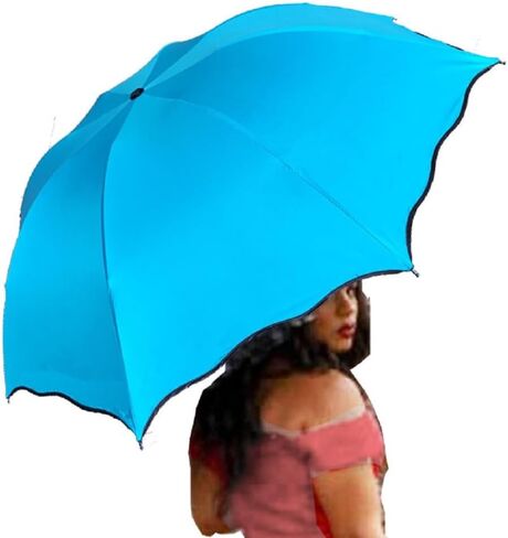 WENDIN Travel Foldable compact Umbrellas Sun rain Umbrellas parasol with Met Water blomssom blooming material in Kuwait
