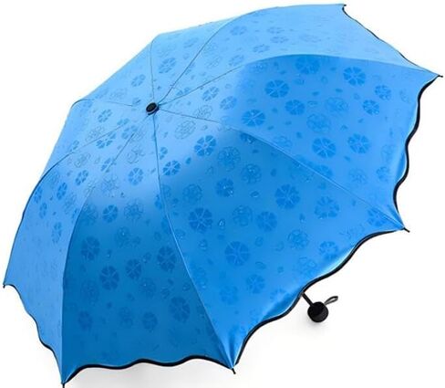 WENDIN Travel Foldable compact Umbrellas Sun rain Umbrellas parasol with Met Water blomssom blooming material in Kuwait