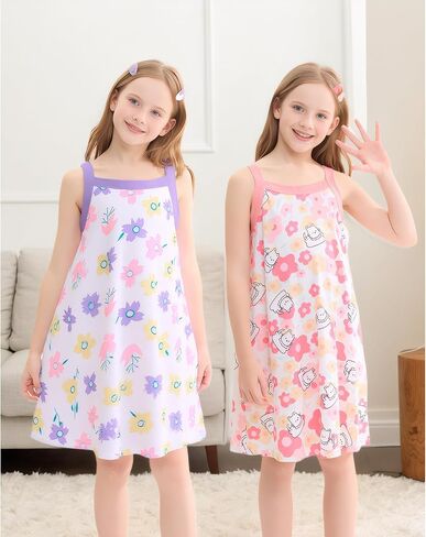 2 Pack Girls Dress Toddler to Big Kid A-Line Cute Casual Dress in Saudi Arabia