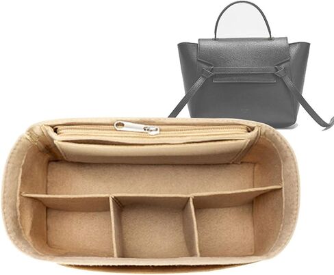 Lckaey Purse Organizer for celine nano belt bag organizer bag insert felt bag organizer 3037Beige-S in Saudi Arabia