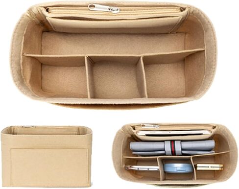 Lckaey Purse Organizer for celine nano belt bag organizer bag insert felt bag organizer 3037Beige-S in Saudi Arabia