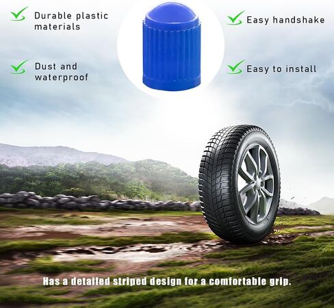 20 PCS Tyre Valve Dust Caps, Plastic Durable Valve Stem Caps with O Rubber Ring, Leak-Proof Air Protection Car Stem Covers, Universal Air Tire Stem Caps for Sedan SUV Bicycle (Black) in Saudi Arabia