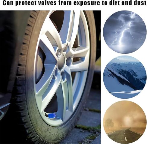 20 PCS Tyre Valve Dust Caps, Plastic Durable Valve Stem Caps with O Rubber Ring, Leak-Proof Air Protection Car Stem Covers, Universal Air Tire Stem Caps for Sedan SUV Bicycle (Black) in Saudi Arabia
