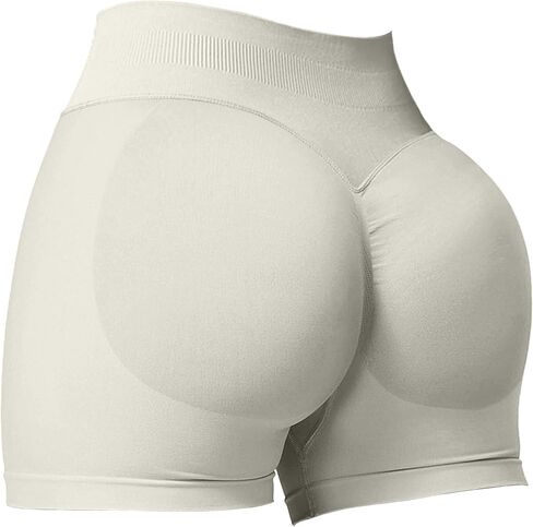 Rugkey High-Waist Yoga Shorts for Women: 4.5" Scrunch Butt Tummy Control Workout Shorts - Seamless Booty Squat Proof for Gym in Saudi Arabia