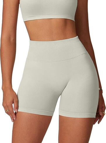 Rugkey High-Waist Yoga Shorts for Women: 4.5" Scrunch Butt Tummy Control Workout Shorts - Seamless Booty Squat Proof for Gym in Saudi Arabia