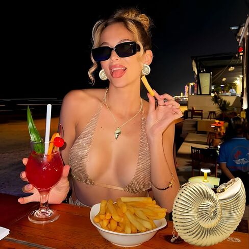JeVenis Gold Seashell Clutch Acrylic Transparent Chain Bag Purse Summer Beach Evening Bag Shoulder Handbag in Saudi Arabia