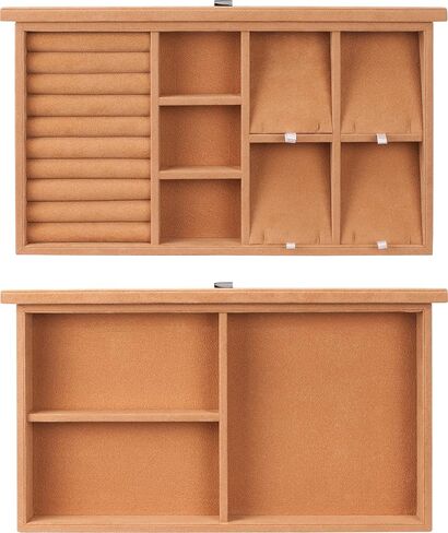 Barska Tan Suede-Lined Storage Drawer Set for Safes – Watches, Jewelry, Wallet, Passport, Glasses Organization with Padded Channels and Necklace Compartments in Saudi Arabia