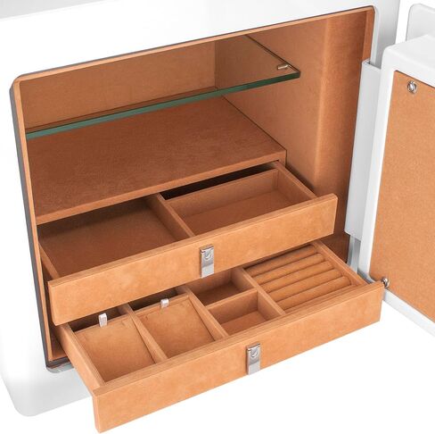 Barska Tan Suede-Lined Storage Drawer Set for Safes – Watches, Jewelry, Wallet, Passport, Glasses Organization with Padded Channels and Necklace Compartments in Saudi Arabia