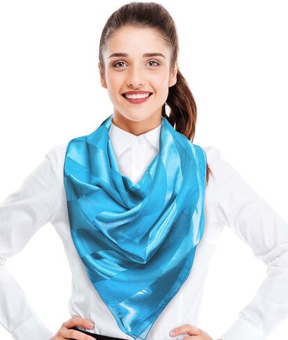 CBC Crown Women's Silk Feeling Solid Color Satin Striped 42" Square Fashion Shawl Scarf in Saudi Arabia