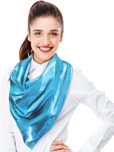 CBC Crown Women's Silk Feeling Solid Color Satin Striped 42" Square Fashion Shawl Scarf in Saudi Arabia