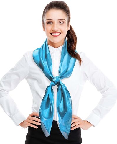 CBC Crown Women's Silk Feeling Solid Color Satin Striped 42" Square Fashion Shawl Scarf in Saudi Arabia