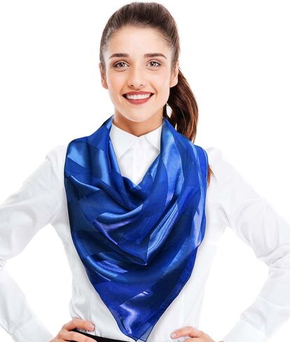CBC Crown Women's Silk Feeling Solid Color Satin Striped 42" Square Fashion Shawl Scarf in Saudi Arabia