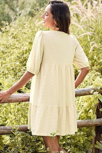 Dokotoo Womens Dresses Summer v الرقبة الرباطية المطرزة نصف الأكمام الصغيرة فستان بوهو للنساء 2025 Sundresses in Saudi Arabia