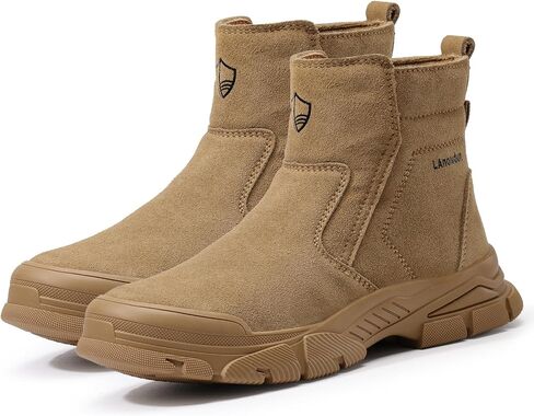 Work Boots for Men Slip On Welding Boots for Men Indestructible Steel Toe Boots Men's Steel Toe Shoes Fireproof Safety Toe Shoes Construction Boots for Welder Men's Work Shoes. in Saudi Arabia