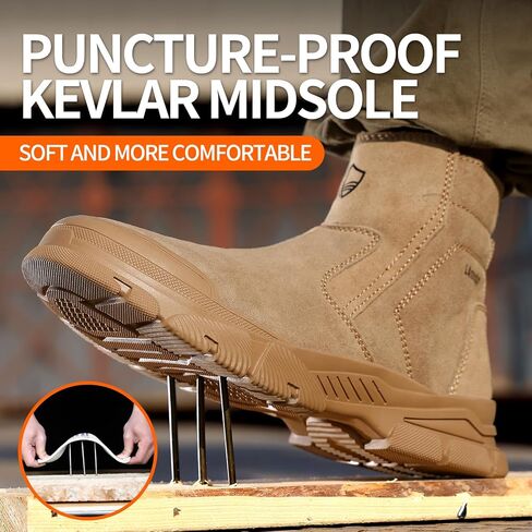 Work Boots for Men Slip On Welding Boots for Men Indestructible Steel Toe Boots Men's Steel Toe Shoes Fireproof Safety Toe Shoes Construction Boots for Welder Men's Work Shoes. in Saudi Arabia