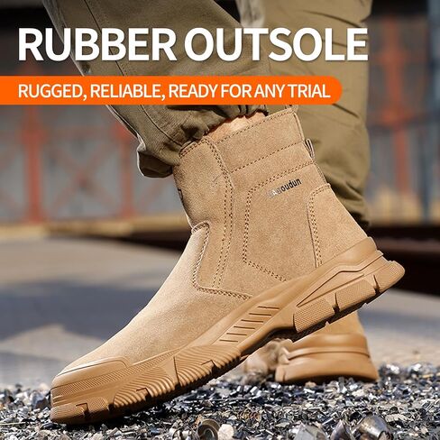 Work Boots for Men Slip On Welding Boots for Men Indestructible Steel Toe Boots Men's Steel Toe Shoes Fireproof Safety Toe Shoes Construction Boots for Welder Men's Work Shoes. in Saudi Arabia
