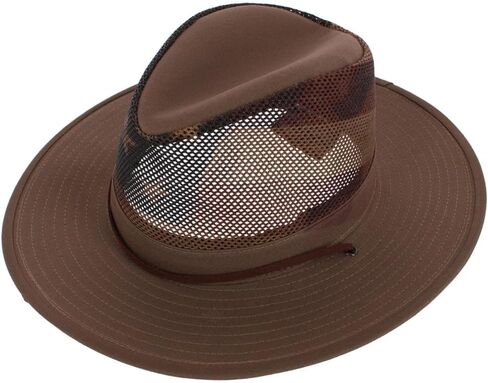Henschel Hats - American Flag Print - Aussie Mesh Breezer - Packable Hat for Men & Women Sun Protection (Khaki, Medium) in Saudi Arabia
