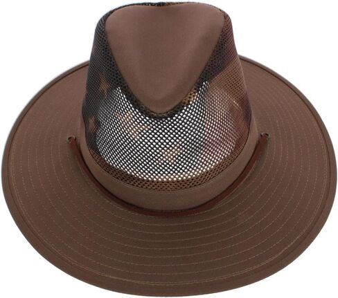 Henschel Hats - American Flag Print - Aussie Mesh Breezer - Packable Hat for Men & Women Sun Protection (Khaki, Medium) in Saudi Arabia