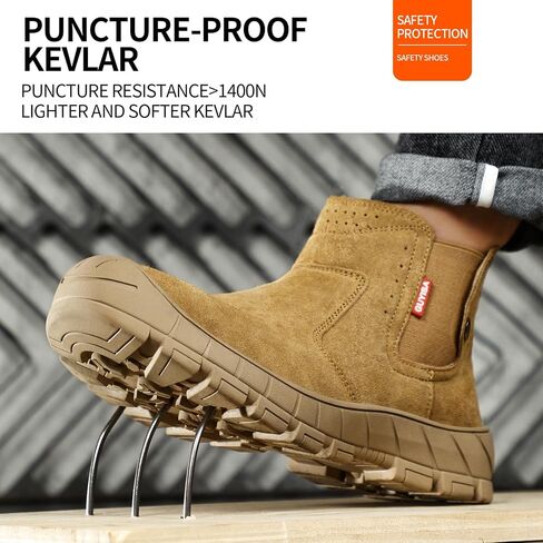 Work Boots for Men Slip On Welding Boots for Men Indestructible Steel Toe Boots Men's Steel Toe Shoes Fireproof Safety Toe Shoes Construction Boots for Welder Men's Work Shoes. in Saudi Arabia