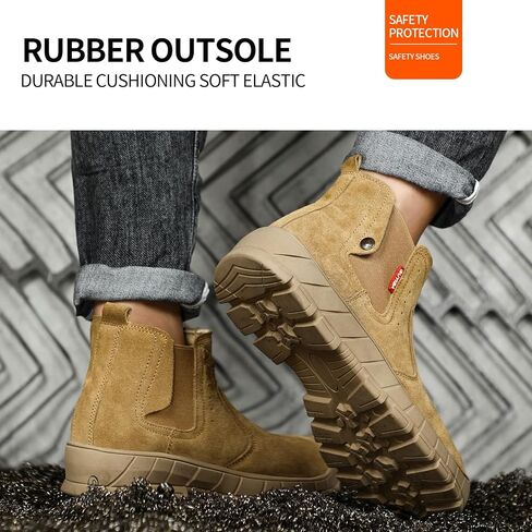 Work Boots for Men Slip On Welding Boots for Men Indestructible Steel Toe Boots Men's Steel Toe Shoes Fireproof Safety Toe Shoes Construction Boots for Welder Men's Work Shoes. in Saudi Arabia