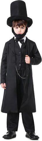 زي Grajtcin Lincoln for Kids Abraham Lincoln Outfit Boys Boys Day Halloween Party Forms Historical Cosplay in Saudi Arabia