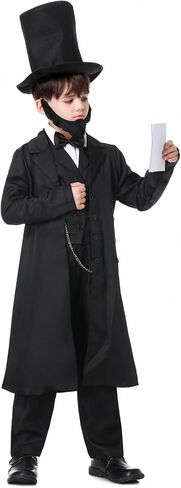 زي Grajtcin Lincoln for Kids Abraham Lincoln Outfit Boys Boys Day Halloween Party Forms Historical Cosplay in Saudi Arabia