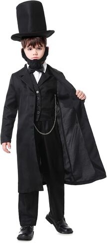 زي Grajtcin Lincoln for Kids Abraham Lincoln Outfit Boys Boys Day Halloween Party Forms Historical Cosplay in Saudi Arabia