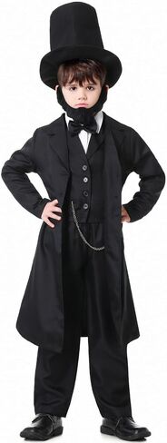 زي Grajtcin Lincoln for Kids Abraham Lincoln Outfit Boys Boys Day Halloween Party Forms Historical Cosplay in Saudi Arabia
