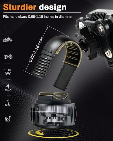 JUSTTOP Motorcycle Phone Mount Holder,Bike Phone Mount Holder[Unobstructed Camera],for iPhone and More 4.7"-7" Smartphones,Motorcycle Accessories and Bike Accessories in Saudi Arabia