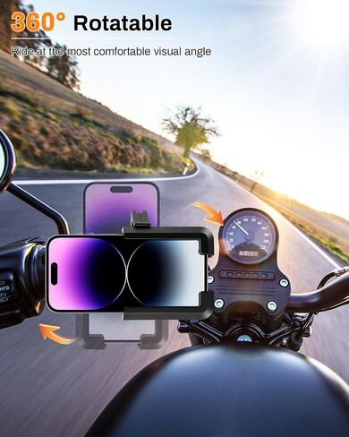 JUSTTOP Motorcycle Phone Mount Holder,Bike Phone Mount Holder[Unobstructed Camera],for iPhone and More 4.7"-7" Smartphones,Motorcycle Accessories and Bike Accessories in Saudi Arabia