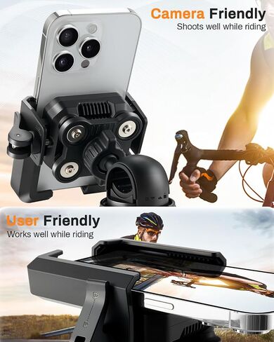 JUSTTOP Motorcycle Phone Mount Holder,Bike Phone Mount Holder[Unobstructed Camera],for iPhone and More 4.7"-7" Smartphones,Motorcycle Accessories and Bike Accessories in Saudi Arabia