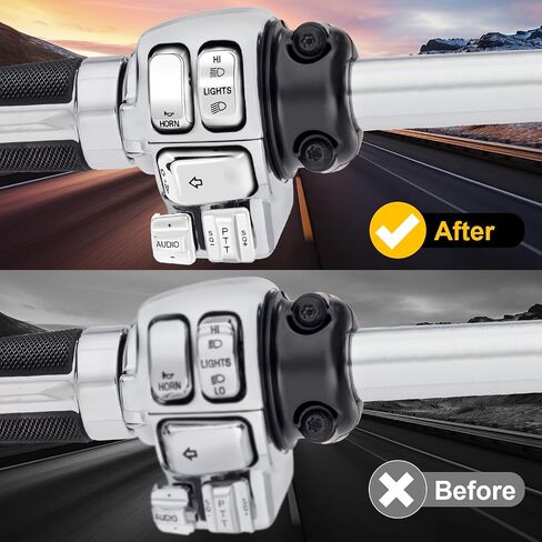 مفاتيح التحكم في اليد Chrome Caps متوافقة مع Harley Electra Street Road Road King Touring 1996-2013 in Kuwait
