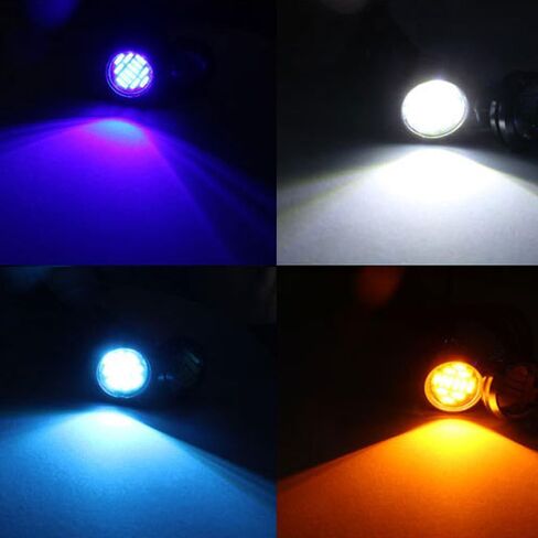Eagle Eye LED Lights, 10Pcs 23mm Eagle Eye High Power 4014 12SMD 12V Car Fog DRL Bulb Reverse Backup Parking Signal, Yellow in Kuwait