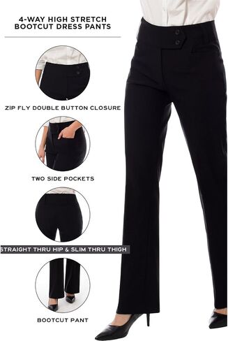 MixMatchy Women's Ultra Stretch Lux Comfort with Flex Motion Bootcut Dress Pants Work Business Office Trousers in Saudi Arabia