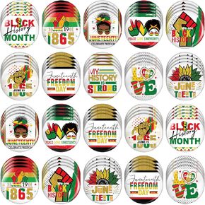 80 Pcs 1 Inch Juneteenth Buttons Pins Juneteenth Freedom Day Round Badges Black History Pins Juneteenth Pin Lapel for Women Men 1865 Black History Activity Supplies Decoration Backpacks Hat