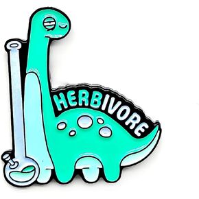 Cute Herbivorous Dinosaurs from the Jurassic Period - Animal World Series - Enamel Lapel Pin - Plated Badge for Clothing, Bags, and Lanyards
