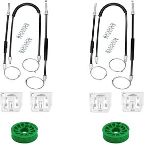 for Maserati Quattroporte and Compatible 2003 2012 Front Right and Left Window Regulator Repair Kit 3 Cable 2X Kit +A1120 M139